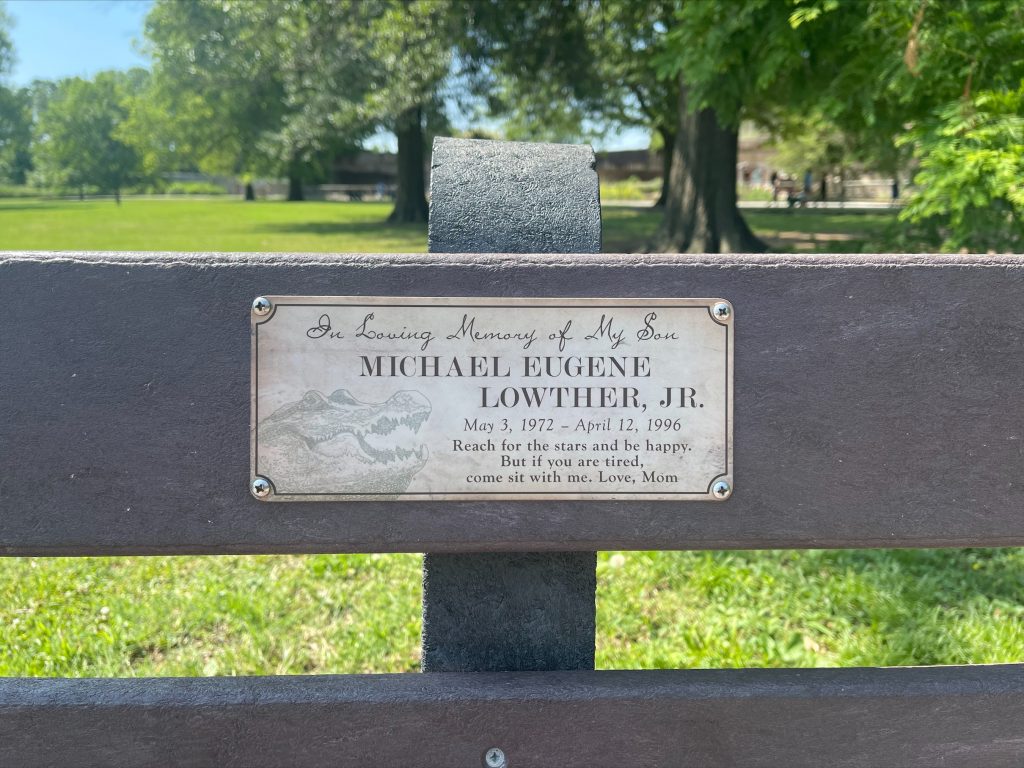 a plaque for michael eugene lowther, jr